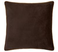 furn. Housse de Coussin Meridian - Housse décorative de Luxe en Velours passepoilé contrasté (Chocolat/Caramel - 55x55cm)