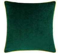 furn. Housse de Coussin Meridian - Housse décorative de Luxe en Velours passepoilé contrasté (Émeraude/Mousse - 45x45cm)