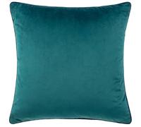 furn. Housse de Coussin Meridian - Housse décorative de Luxe en Velours passepoilé contrasté (Sarcelle/Marine - 45x45cm)