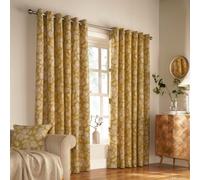 Furn Irwin Ringtop Rideaux Oeillet (Paire) - Prêts - Polycoton - Moutarde - 229Cm X 183Cm, Coton, Moutarde, 229 X 183 Cm (90" X 72" Pouces)