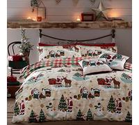 furn. Jolly Santa Single Duvet Cover Set, Cotton, Polyester, Multi
