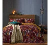 furn Parure de lit avec Housse de Couette - Motif de Faune de la forêt - Rouille, King Size