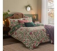 furn. Parure de lit Wylder Nature Beatrice - Imprimé Floral Vintage réversible avec détails Rouges-Gorges (Multicolore - Simple)