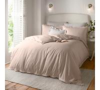 furn. Parure de lit Wylder Nature Tilly - 100% Coton délavé, à Volants minimalistes et Bordures élégantes (Rose poudré - King)