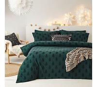 furn. The Line Yard Ensemble de Housse de Couette Super King Tufted Tree, Coton, Vert pin