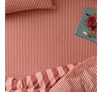 furn. The Ultimate Stripe Drap-Housse - Drap De Lit en Polycoton À Rayures Fines Ton sur Ton (Smoothie À La Framboise - Simple - 90x190x32cm)