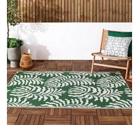 furn. Tocorico Tapis - Intérieur/Extérieur Réversible Tissage Jacquard Durable Résistant Aux Intempéries Facile À Nettoyer Tropical Tapis (Vert - 120x180cm)