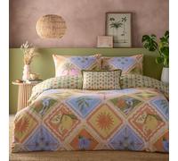 furn. Tropicala Parure De Lit - Réversible Vacances Pastel Tropicales Polycoton (Multicolore - Super King - 260x220cm)