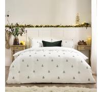 furn. Wylder Winter Forest Parure De Lit (Blanc - Simple) | 100% Coton Bois Sapin Brodé Literie