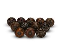FURNISHFUL FINESSE Boutons de meuble en céramique pour meubles, tiroirs, commodes, décoration, armoire, poignée de traction - Marron foncé, Paquet de 12