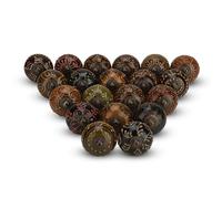 FURNISHFUL FINESSE Boutons de meuble en céramique pour meubles, tiroirs, commodes, décoration, armoire, poignée de traction - Marron foncé, Paquet de 6