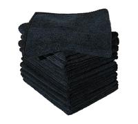 Furniture Clinic Chiffons Microfibres Noirs (Lot de 10) - sans Traces ni Peluches, Absorbants, Réutilisables & Lavables - pour Verre, Meubles, Cuisine et Voiture - 25 x 20 cm