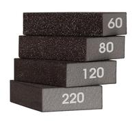Furniture Clinic Lot de 4 Blocs de ponçage humides et secs (Grossier 60/Moyen 80/Fin 120 220) | Blocs de ponçage à Grain abrasif pour Bois, Murs et plafonds