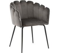 Furniture Fashion - Fauteuil en velours et métal Limhamn gris Gris G