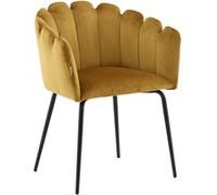 Furniture Fashion - Fauteuil en velours et métal Limhamn jaune Jaune G