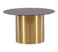 Furniture fashion table à manger ronde - Noir cuivre brossé
