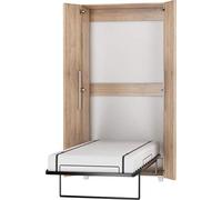 FurnitureByJDM Lit Escamotable 1 Personne | Lit Double Armoire Pliable - 90x200 cm - Pliant,Rabattable,Mural - Murphy Bed Vertical- TEDDY (Chêne Sonoma)