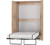 FurnitureByJDM Lit Escamotable 2 Personne | Lit Double Armoire Pliable - 120x200 cm - Pliant,Rabattable,Mural - Murphy Bed Vertical- TEDDY (Chêne Sonoma)