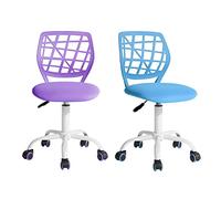 FurnitureR 2pcs Home Office Chair, Ergonomic Adjustable Height Swivel Rolling, Chaise de Bureau D'ordinateur pour la Maison Le Bureau et L'étude, Purple