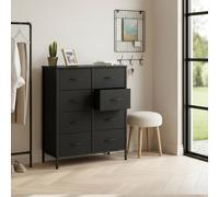 FurnitureR Armoire de Rangement Enfant 8 Tiroirs, Cadre Métallique avec Plateau en Bois, Grand Rangement Dressing ou Chambre, Dressing Polyvalent pour Chambre d'enfant, 80 x 30 x 102cm
