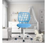 FurnitureR Chaise de Bureau Polyvalente pour Enfants, Chaise de Travail sans Accoudoirs à Hauteur Réglable, Chaise d'Étude Pivotante Colorée pour L'école et Le Bureau à Domicile, Bleu Macaron