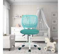 FurnitureR Chaise de Bureau Polyvalente pour Enfants, Chaise de Travail sans Accoudoirs à Hauteur Réglable, Chaise d'Étude Pivotante Colorée pour L'école et Le Bureau à Domicile, Turquoise Candy