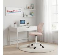FurnitureR Chaise Pivotante Polyvalente pour Salon, Siège de Loisirs Coloré pour Enfants, Chaise D'ordinateur Ergonomique Réglable, Dossier Respirant à Motif à Pois, Pivotant à 360°, Morandi Rose