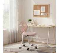 FurnitureR Chaise Scolaire pour Enfant, Siège Pivotant Coloré pour Enfants, Ergonomique Réglable, Dossier Respirant à Motif à Pois, Pivotant à 360°, Base Métal Blanche à 5 Griffes, Morandi Rose