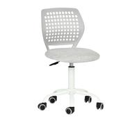 FurnitureR Chaise Scolaire pour Enfant, Siège Pivotant Coloré pour Enfants, Ergonomique Réglable, Dossier Respirant à Motif à Pois, Pivotant à 360°, Base Métal Blanche à 5 Griffes, Morandi Gris