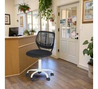 FurnitureR Chaises de Réception pour Bureau, Petite Chaises d'accueil, Réglable en Hauteur, Roues Sélectionnables à 361°, Dossier Ergonomique, Siège en Tissu Respirant, Candy Noir