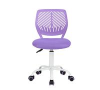 FurnitureR Colourful Desk Chair, Modern Adjustable Design Computer Seat, Swivel Armless Desk Task Chair, Kids Study Room Home Office Chair Task Chair, Purple