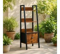 FurnitureR Etagères pour Jardin et Patio, Supports de Pots à 4 Niveaux, Porte Plante Escalier, Rangement avec Tiroirs en Non-Tissé, pour Intérieur, Salon, Balcon, Patio, Cour, 42 x 29 x 110 cm