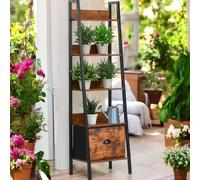 FurnitureR Etagères pour Jardin et Patio, Supports de Pots à 5 Niveaux, Porte Plante Escalier, Rangement avec Tiroirs en Non-Tissé, pour Intérieur, Salon, Balcon, Patio, Cour, 42 x 29 x 141 cm