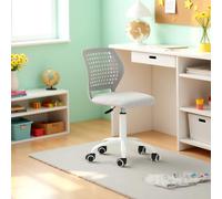 FurnitureR Fauteuil Relax Enfant Pivotant, Siège de Loisirs Coloré pour Enfants, Ergonomique Réglable, Dossier Respirant à Motif à Pois, Pivotant à 360°, Base Métal Blanche à 5 Griffes, Morandi Gris