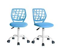 FurnitureR Lot de 2 chaises de Bureau à Domicile, ergonomiques et réglables, Hauteur réglable, pour la Maison, Le Bureau, Bleu Bonbon