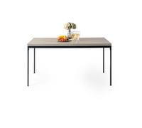 FurnitureR Rectangular Dining Table, L-150CM for 4-6 People, Minimalist Design Thick Wood Top with Metal Frame, Versatile Use for Home Or Office, for Outdoor & Indoor 150x75x75cm