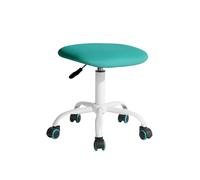 FurnitureR Sitness Bobby Tabouret pour Enfant, avec Anneau de Pied en Aluminium laqué Blanc, Housse en Tissu, Vert