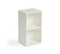 FurnitureR Table Console Blanche Moderne à 2 Niveaux, Petite Étagère Ouverte, Meuble Rangement Polyvalent Entrée Salon, Style Minimaliste, 29 x 24 x 54cm
