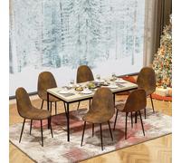 FurnitureR Tables de Salon en Grise, Style Épuré et Élégant pour 4 à 6 Personnes, Plateau en Bois Epais avec Structure Métallique, pour Salle à Manger, Salles de Réception,150x75x75cm