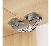 Furniware 2 Pièces Charnières Softclose Pour Portes D'Armoire, Angle D'Ouverture À 90°, Montage En Surface Sans Pré-Perçage, Acier Allié Nickelé