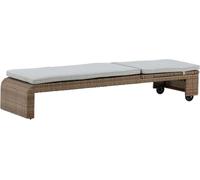 FURNLUX Bain de soleil d'extérieur London Gris et Marron 196cm / Couleur principale : Marron / Dimensions : 196 x 60 x 32 cm
