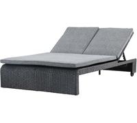 FURNLUX Bain de soleil d'extérieur London Gris Et Noir 119cm / Couleur principale : Noir / Dimensions : 119 x 196 x 32 cm