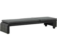 FURNLUX Bain de soleil d'extérieur London Gris Et Noir 196cm / Couleur principale : Noir / Dimensions : 196 x 60 x 32 cm
