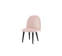 FURNLUX Kids Room Chair Velvet Light Pink Und Black 40cm / Hauptfarbe : Rosa / Abmessungen : 40 x 42 x 61 cm