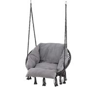 FURNLUX Fauteuil suspendu d'extérieur Hamtic Gris et Gris foncé 80cm / Couleur principale : Gris / Dimensions : 80 x 60 x 90 cm