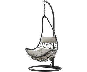 FURNLUX Fauteuil suspendu d'extérieur Vide Gris Et Noir 95cm / Couleur principale : Noir / Dimensions : 95 x 95 x 196 cm