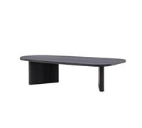 FURNLUX Gronvik Table basse ovale 130 x 32 x 65 cm Noir MDF 21 kg Table de salon