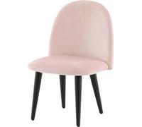 FURNLUX Kids Room Chair Velvet Light Pink Und Black 40cm / Hauptfarbe : Rosa / Abmessungen : 40 x 42 x 61 cm