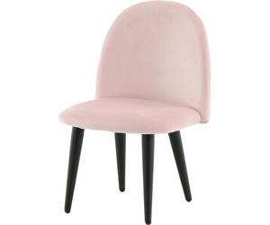 FURNLUX Kids Room Chair Velvet Light Pink Und Black 40cm / Hauptfarbe : Rosa / Abmessungen : 40 x 42 x 61 cm