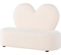 FURNLUX Kids Room Sofa Kids Beige Und Black 99cm / Hauptfarbe : Beige / Dimensions : 99 x 36 x 65 cm